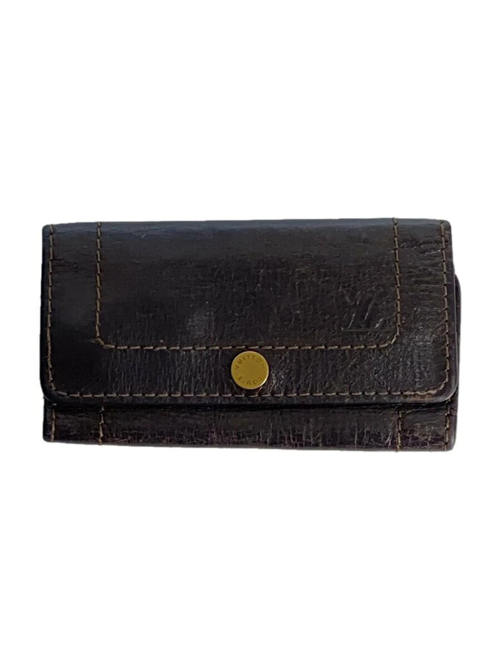 LOUIS VUITTON Multicles Utah Black Leather Brown Solid